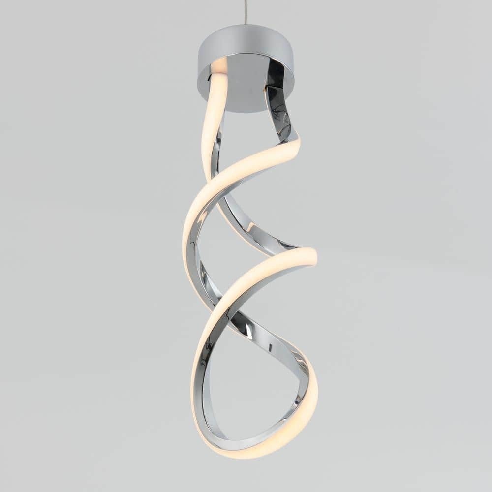 NEW Artika Swirl 13-Watt Light Chrome Integrated LED Mini Pendant Light Fixture - Picture 3 of 16